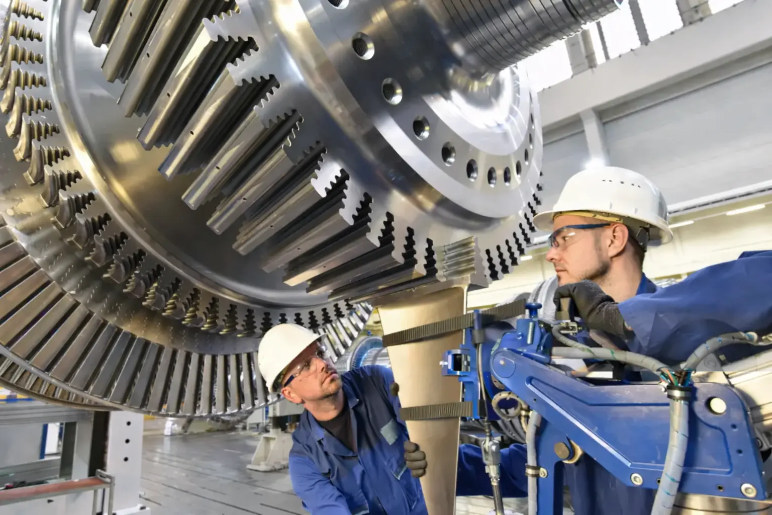 On-site steam turbine inspection and repair services by engineers for maintenance, diagnostics and performance restoration