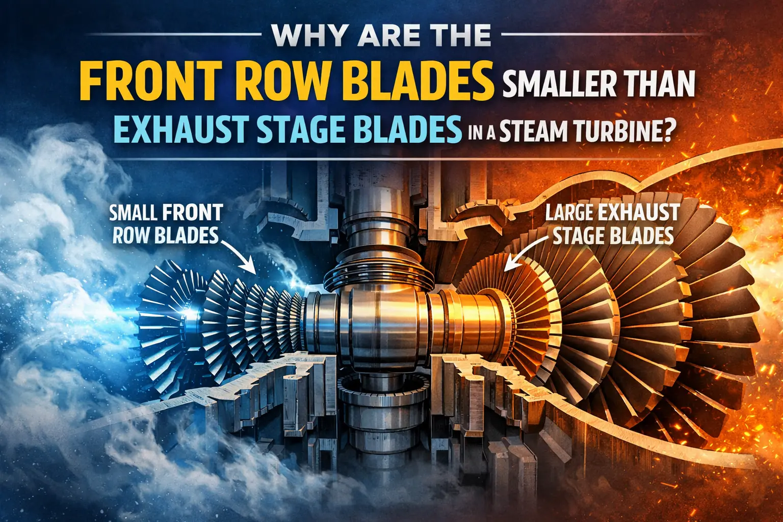 Steam Engine Rows Why Are the Front Row Blades Smaller Than Exhaust Stage Blades in a ...
